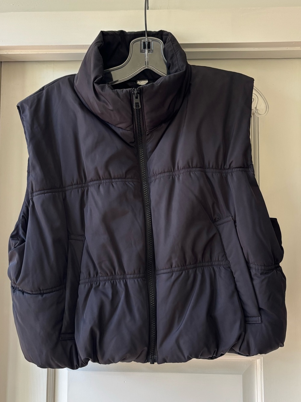Divided Black Quilted Sleeveless Puffer Vest